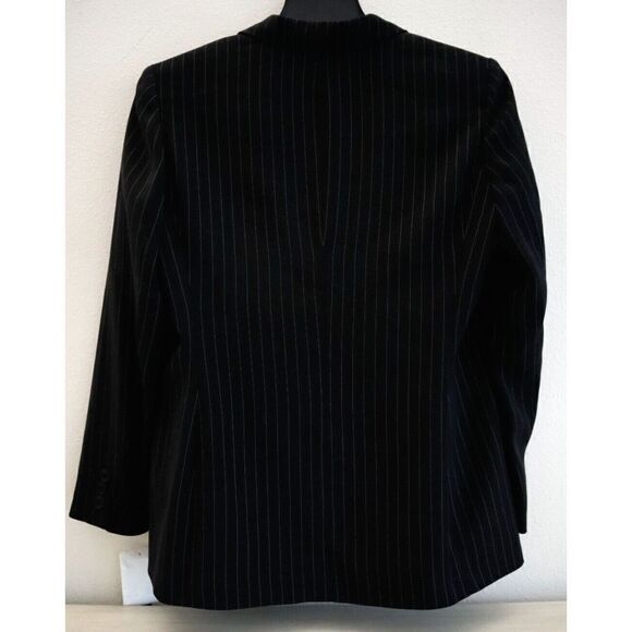 Jones NY Suit Women Sz 10 Black/White Pinstripe 2-Button Blazer Suit Jacket - Picture 2 of 4